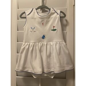 Sammy + Nat Golf Baby Girl Bubble Romper 18mo Embroidered